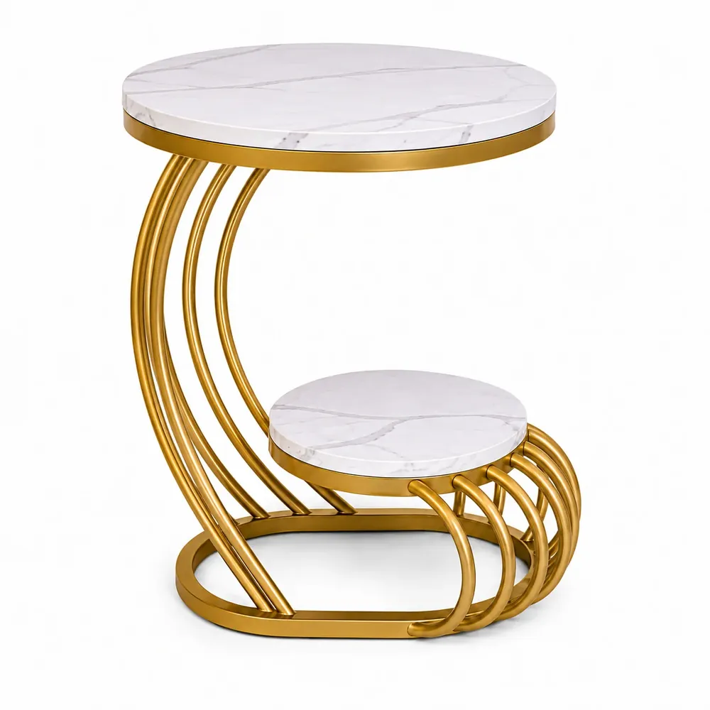 Side Table — Marble-top side table by BGF Woods